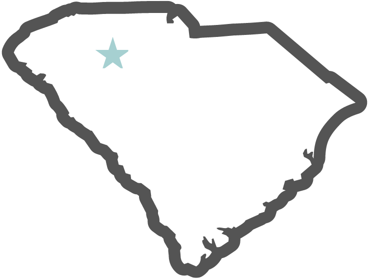 State of South Carolina with Woodruff marked with a star